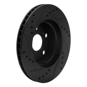 Toyota Prius Brake Rotor (1) - Front Right - R1 Concepts - Drilled & Slotted - Black - `04-`09